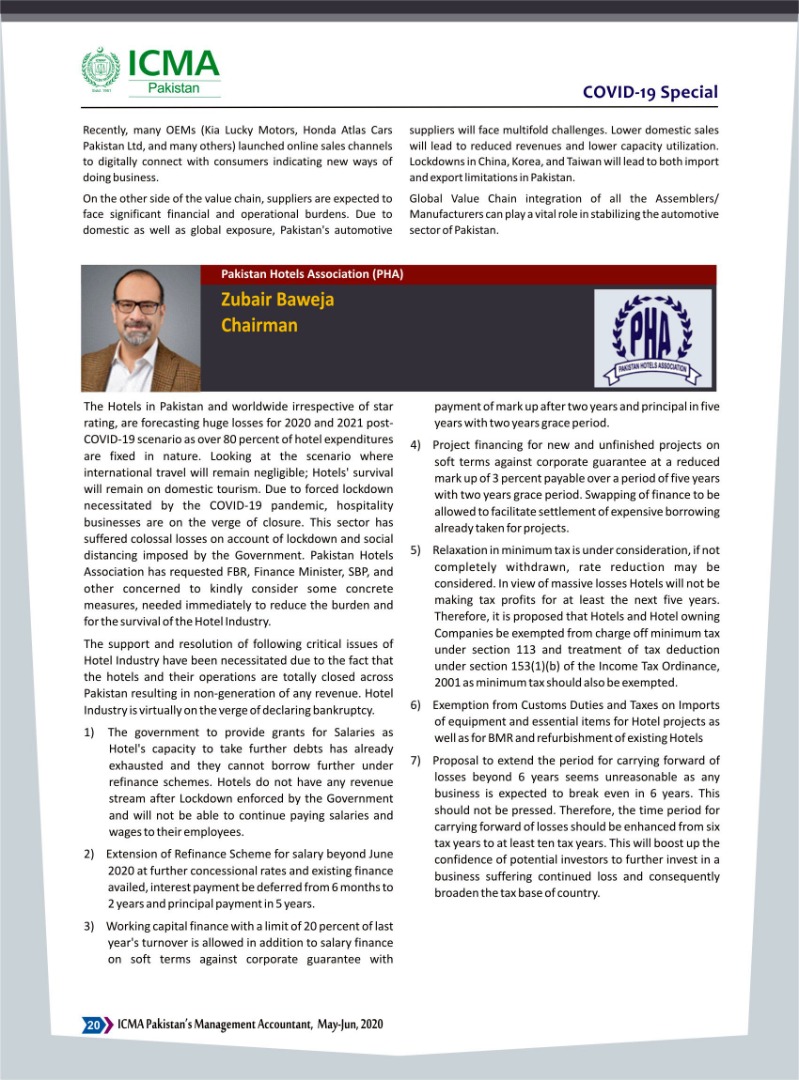 ICMA Pakistan Journal on Private Sector Role, Issues and Challenges to the COVID-19 crises 